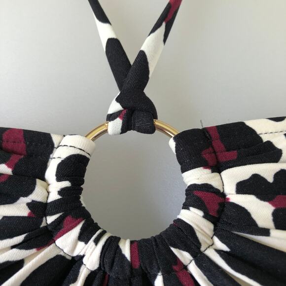 MICHAEL KORS Retail $136 Ruby Animal Print Ring Tankini Bikini 2 Piece Size M - Picture 5 of 6